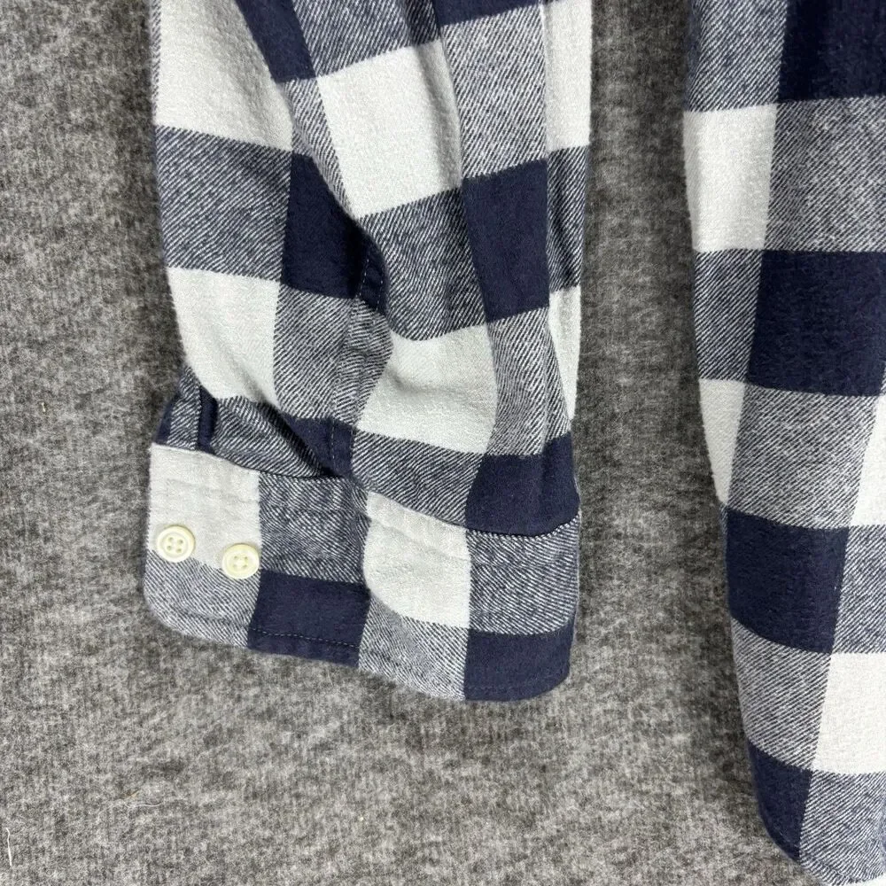 Banana Republic Flannel Shirt Men’s Medium Blue Buffalo Plaid 100% Cotton
